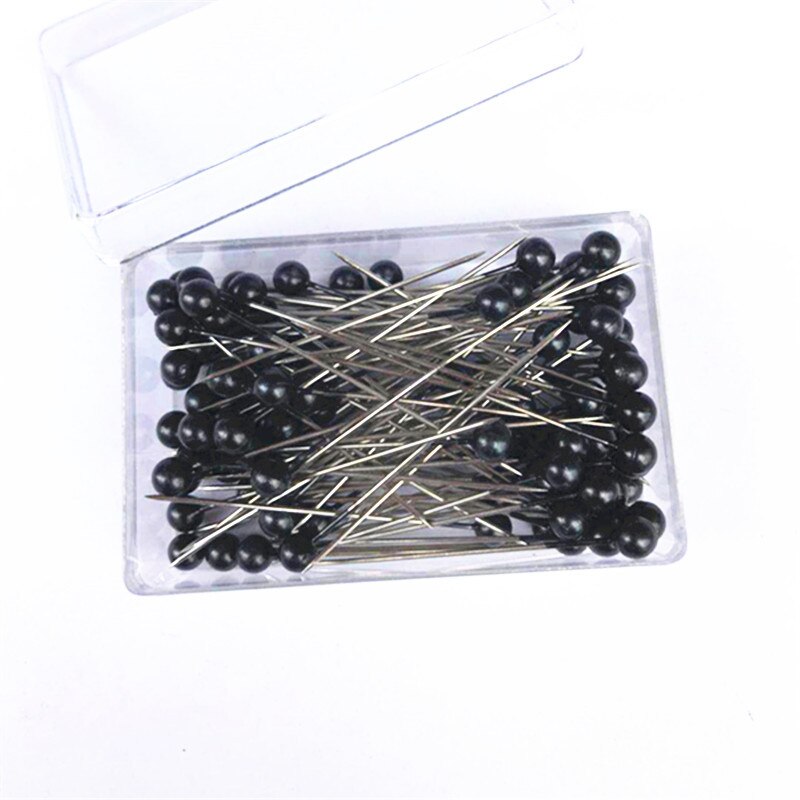 100Pcs/Box 40mm Colorful Round Pearl Head Needles Stitch Straight Push Sewing Pins For Dressmaking DIY Sewing Tools Positioning: 02