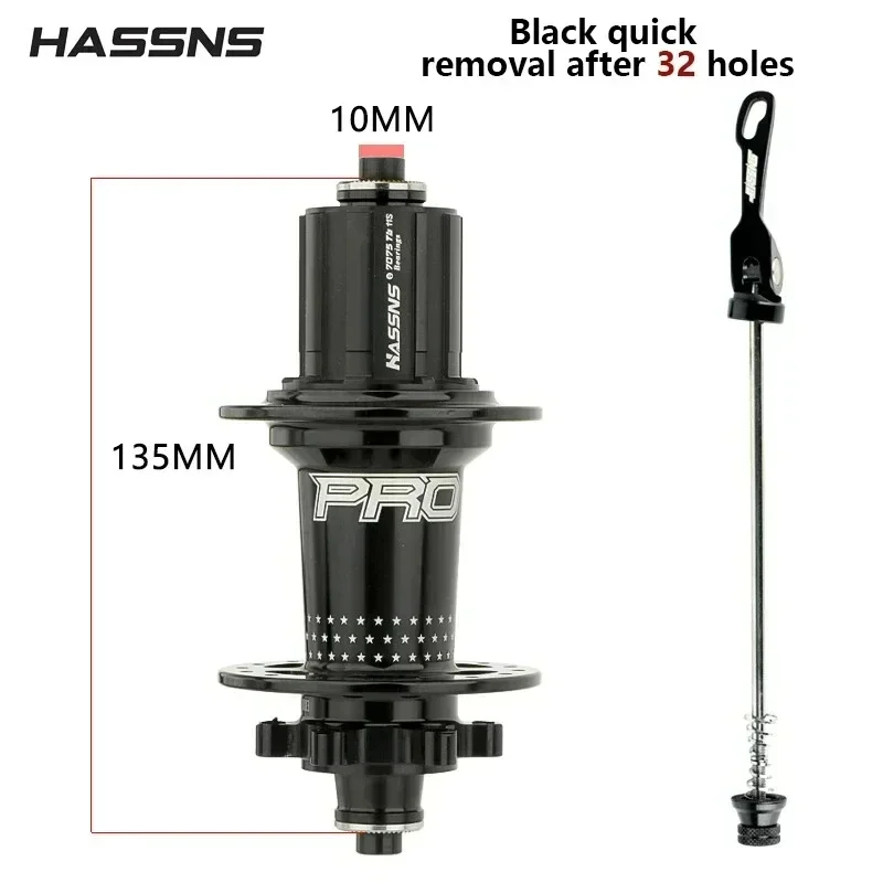 HASSNS Pro 7 36H/32H Hub Bearing MTB Bike 36Holes Freehub Rear Hub for Four Palin 7-12 Speed Noisy Cube Bicycle 6 Pawl Hubs: Burgundy