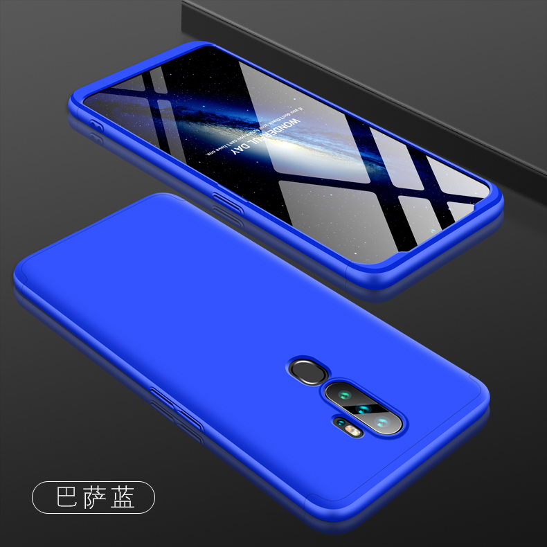 GKK funda Original para OPPO A5 A9 funda 3 en 1 protección completa a prueba de golpes funda dura mate para OPPO A11X funda Fundas: OPPO A11X / Blue