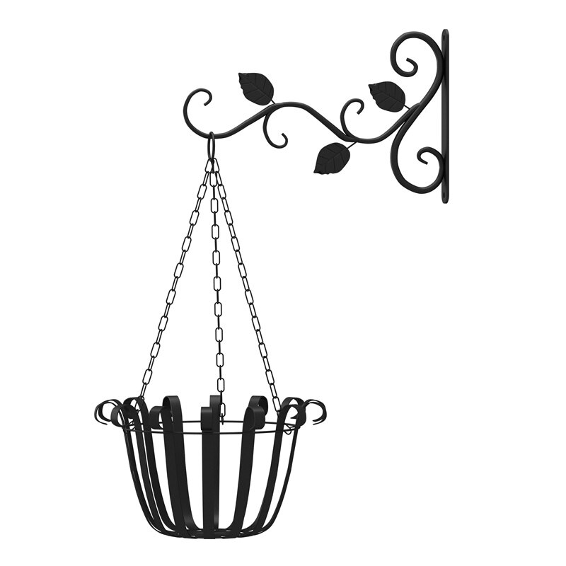 Bracket Hook Iron Hanger Plants Holder Balcony Home Decoration European Style Wall Hanging Flower Pot Support: black1