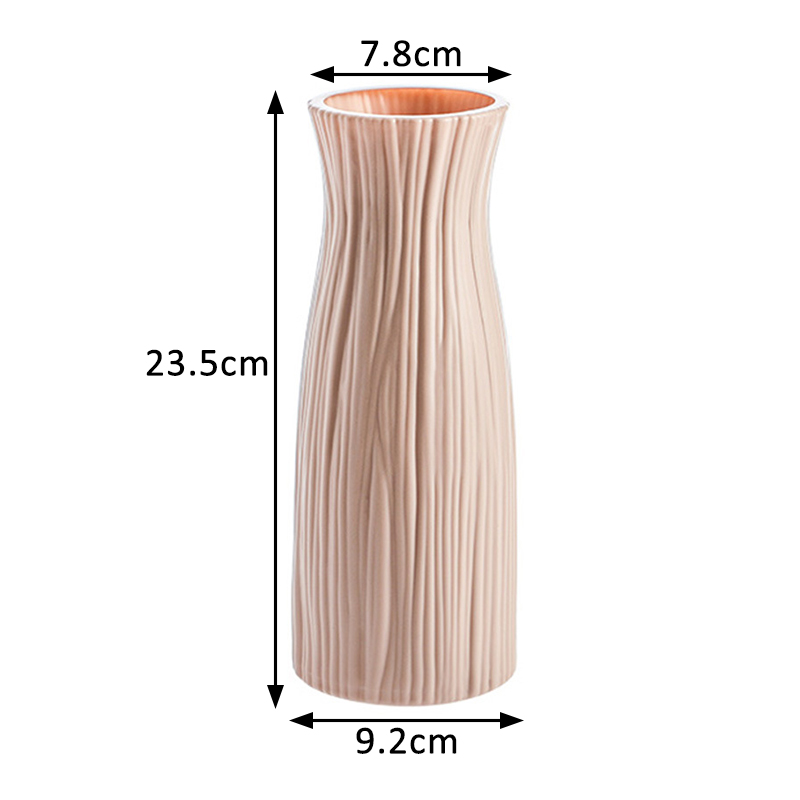 1Pcs PE Big Belly/Diamond/Tree Shape Vase Flower Imitation Ceramic Plastic Flower Vase Flower Basket Nordic Style: tree shape pink