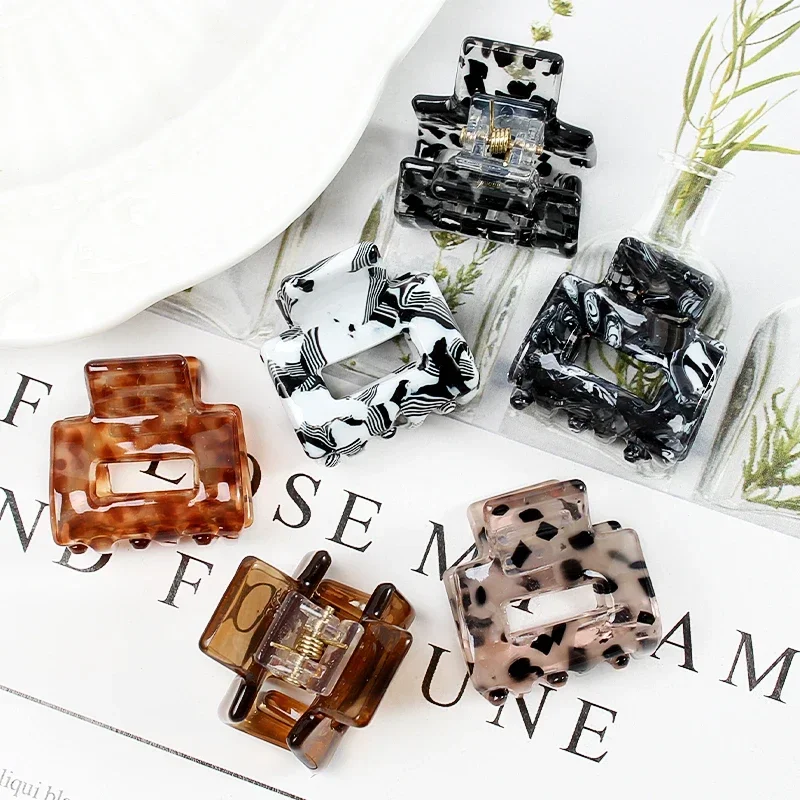 Bgffuy léopard corée acétate creux coloré Mini griffes de cheveux crabe pinces à cheveux pour enfant filles épingles à cheveux accessoires de cheveux Barrettes