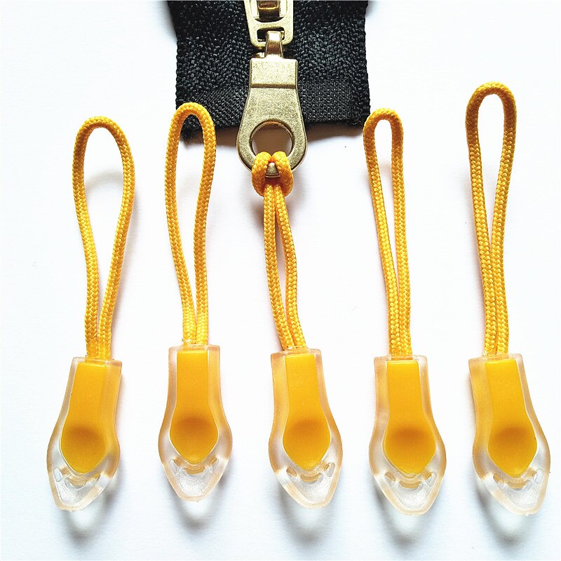 50Pcs Backpack Zipper Transparent Pull Cord Zip Fastener Zip Slider: 50pcs golden