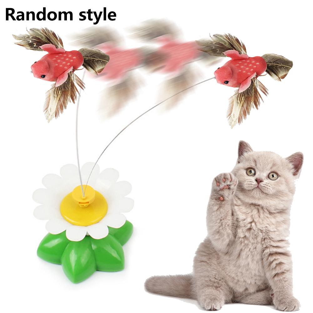 Electric Cat Toy Automatic Rotating Colorful Butterfly Bird Animal Shape Plastic Funny Pet Dog Kitten Interactive Training Toys: B