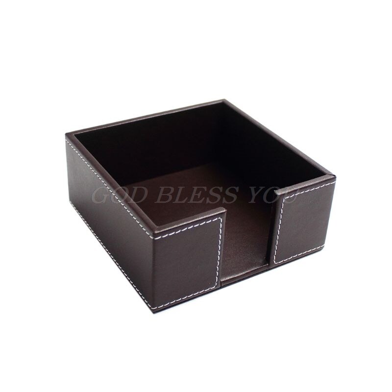 PU Leather Square Cocktail Napkin Holder Tissue Box Paper Serviette Dispenser Bar Caddy for Dining Table Hotel Office Home Decor: -BN