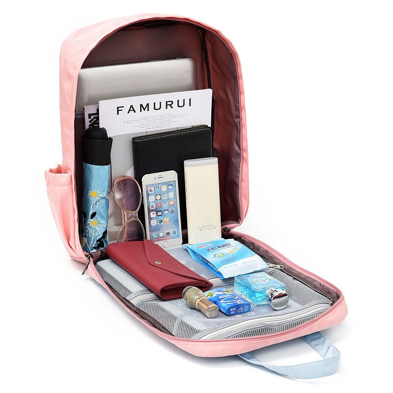 Teenage Girls School Bags Backpack School Women Patchwork Oxford Casual Preppy Style Lightweight Student Teen Bookbags