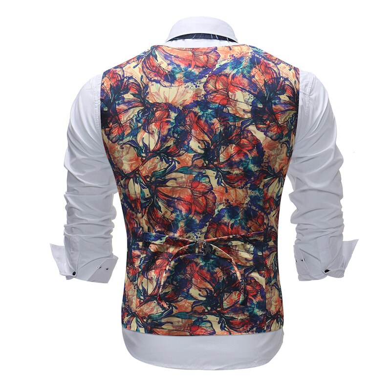 M -5xl heren vest chalecos para hombre heren print bloemen vest casual pak vest vier seizoenen colete masculino