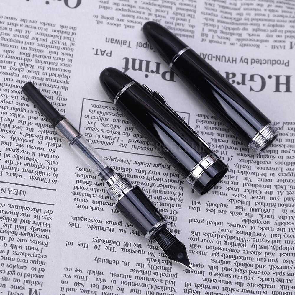 delicado fuente pluma Jinhao 159 negro y plata M pluma estilográfica de . Exclusivo.