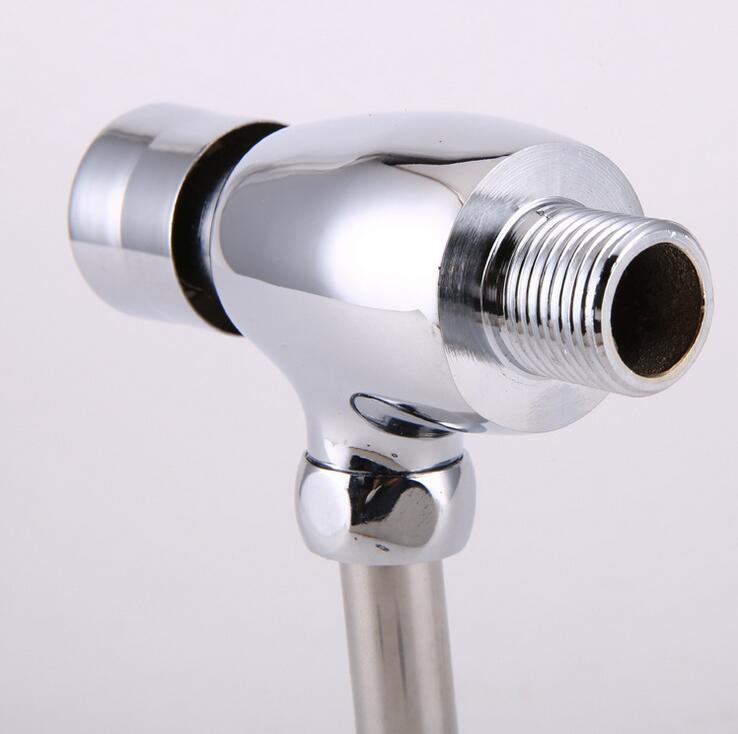 Hand-pressing type WC urinal flush valve, Dark outfit flush valve chrome plated, Copper public toilet flush valves