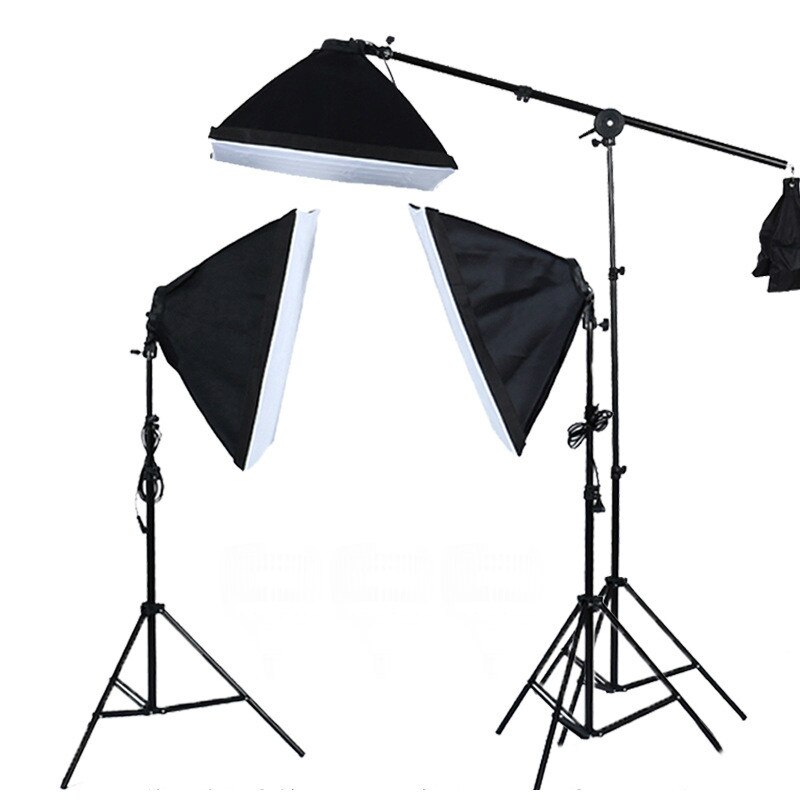 Fotografering softbox belysningssæt 50 x 70cm kontinuerligt lys system soft box til fotostudie udstyr