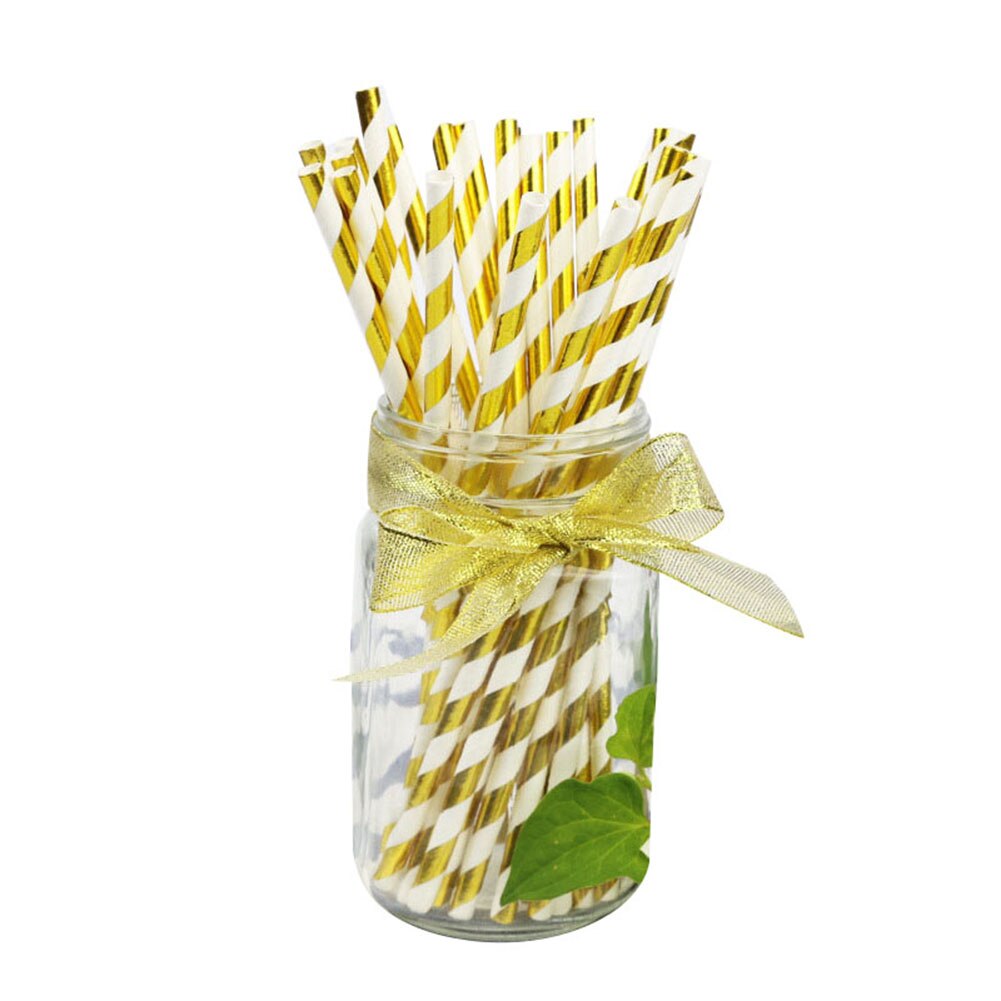 50 stuks papieren rietjes met stempelstreeppapier drinkrietjes voor verjaardagen, bruiloften, kerstfeestjes 2019 stuks: 1
