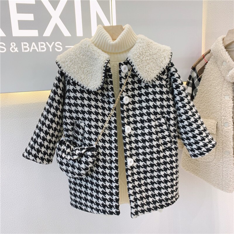 Criança do bebê meninas casaco de malha de lã primavera para cordeiro lã menina outerwear inverno quente crianças roupas snowsuit