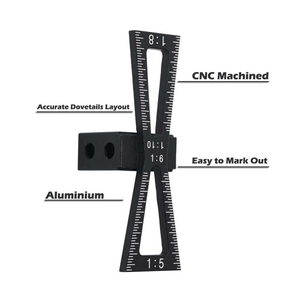 Aluminium Hand Cut Hout Gewrichten Gauge Zwaluwstaart Marker Gauge Met Schaal Template Zwaluwstaart Guide Tool Voor Houtbewerking