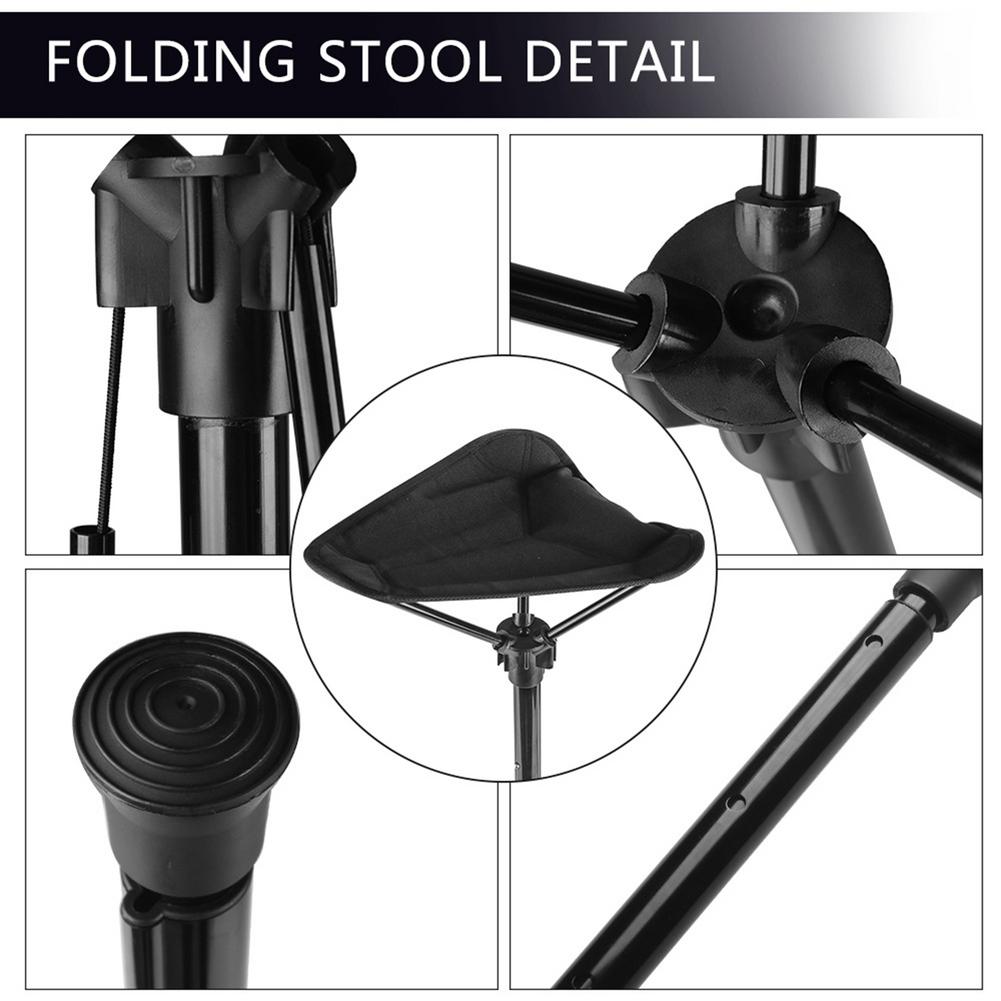 Folding Walking Stick Tripod Stool Adjustable Height Seat Stick Adjustable Seat Folding Stool Folding Stick Chair