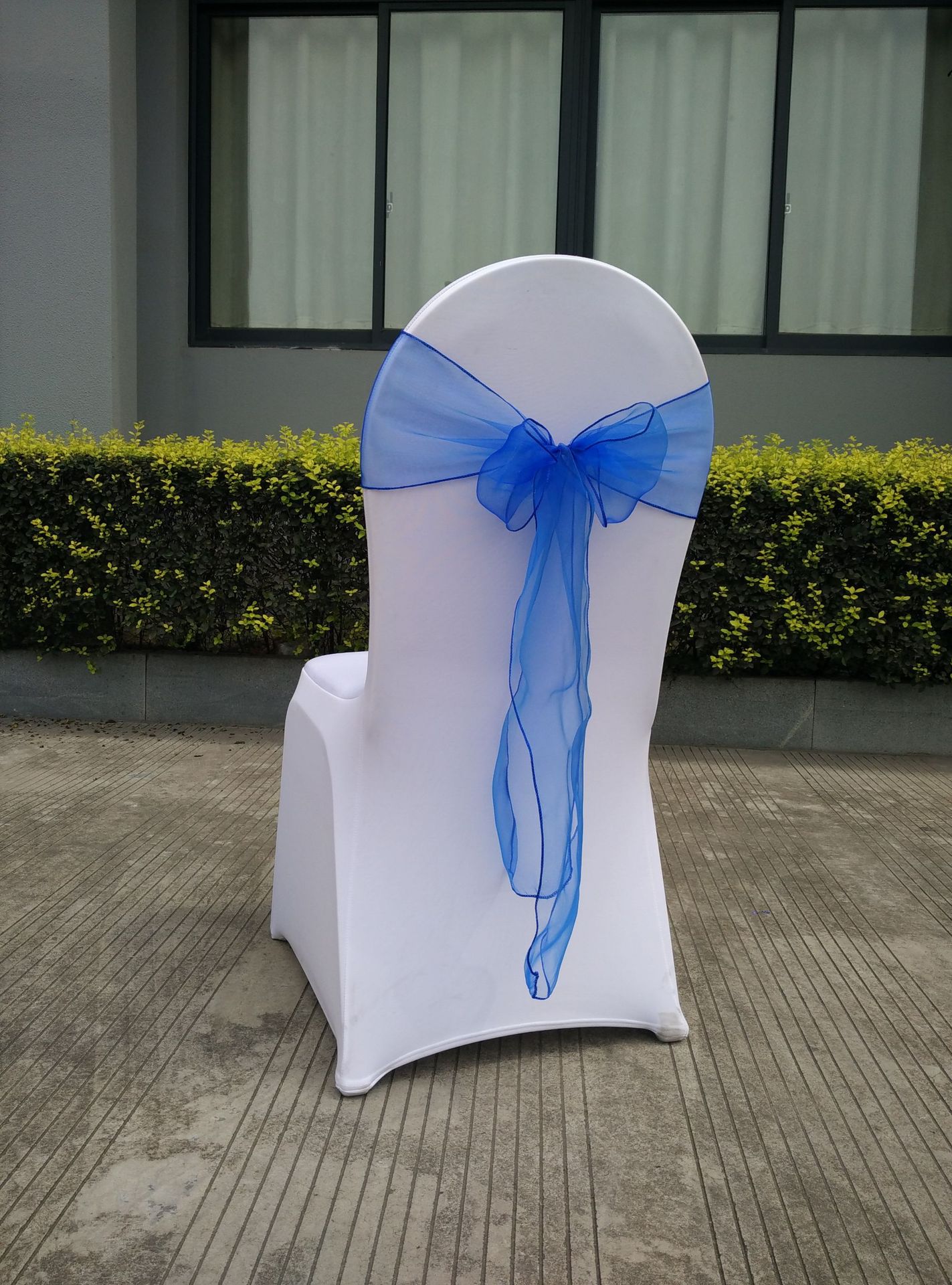 Wedding Decoration Chair Cover Band Ribbons Chair Backs with Bows for Party Hotel Banquets with Tulle Streamers 25PCS/LOT: 8