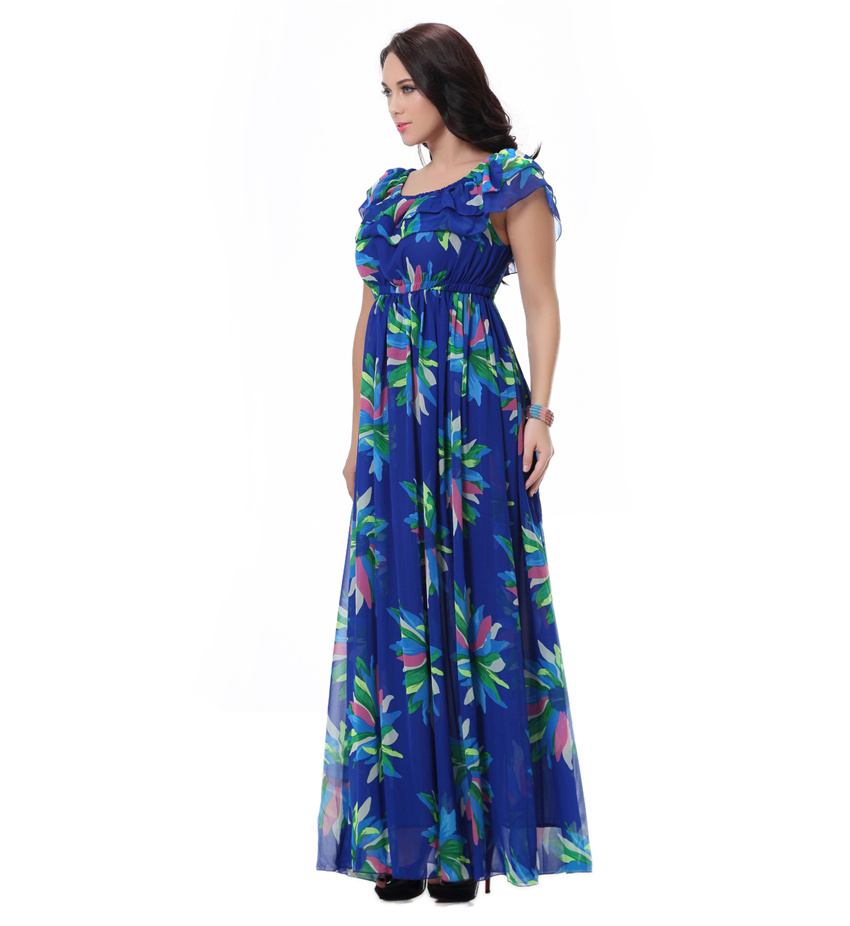 Vestido bohemio de playa de verano para mujer, vestido Maxi de corte imperio y largo hasta el suelo de talla grande 6XL