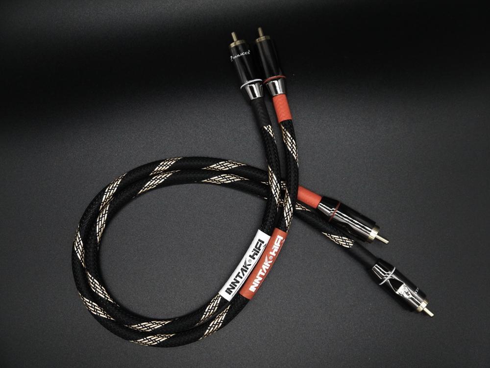 2 Stks/paar 4N-OFC Professionele Audio Grade Rca Kabel/Budweiser Mannelijke Rca Naar Rca Hifi Audio Kabel Voor Versterker Dac tv/0.2M- 5M