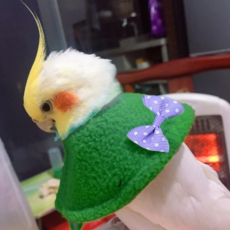 Bird Cape Clothes Flight Suit Parrot Warm Costume with Cute Bowknot Pet Small Animals Clothes for Parakeet Cockatiel Bird Supply