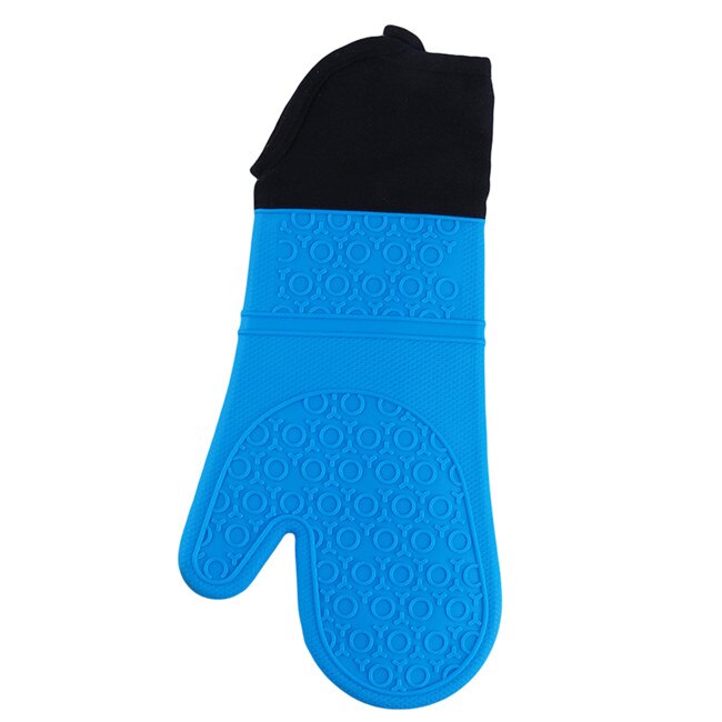 Silikone varmebestandige handsker ovn luffer madlavning grill gants silikone køkken mikroovn vanter ovn handske: Blå