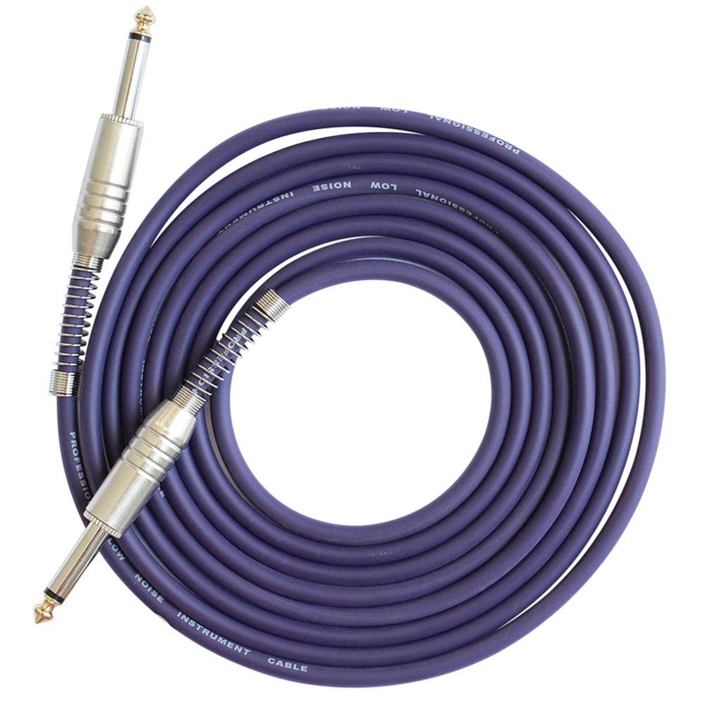 Mono Jack Guitar Cable Audio Male to Male Cable Wire Cord Knitting Copper 6.35mm Straight Plug For Electric Acoustic Guitar Bass: Purple