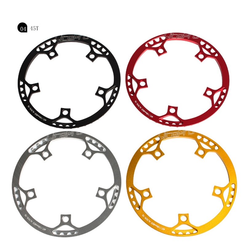 Litepro 130mm bcd kedjekrans i aluminiumlegering 45t-58t hopfällbar cykelskiva med skydd ultralätta cykeldelar