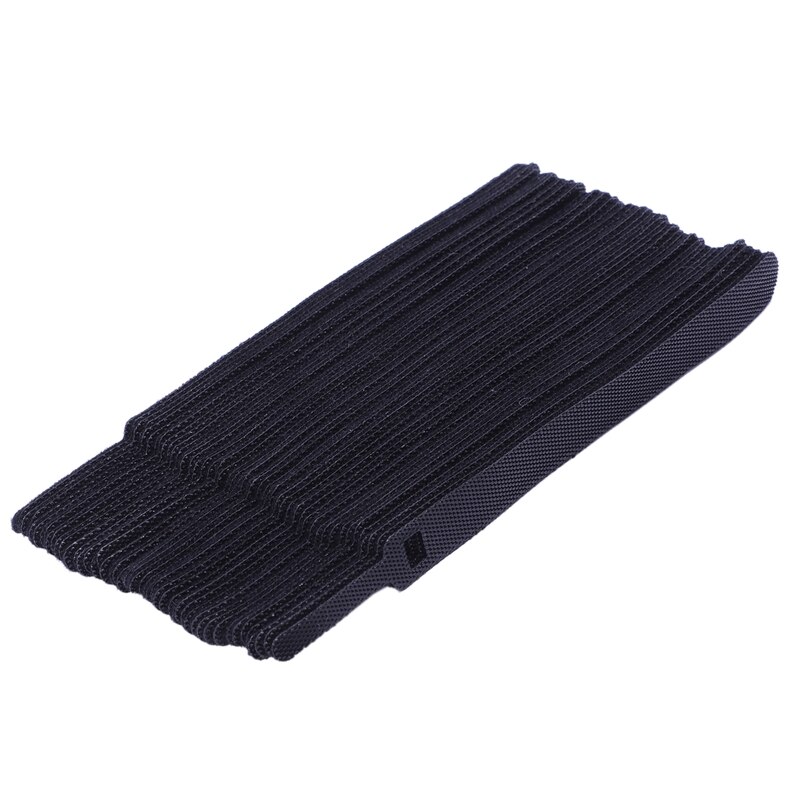 50 stuks 12 x 250mm herbruikbare nylon kabelbinders met oogjes, rug aan rug, nylon kabelbinder met klittenbandsluiting
