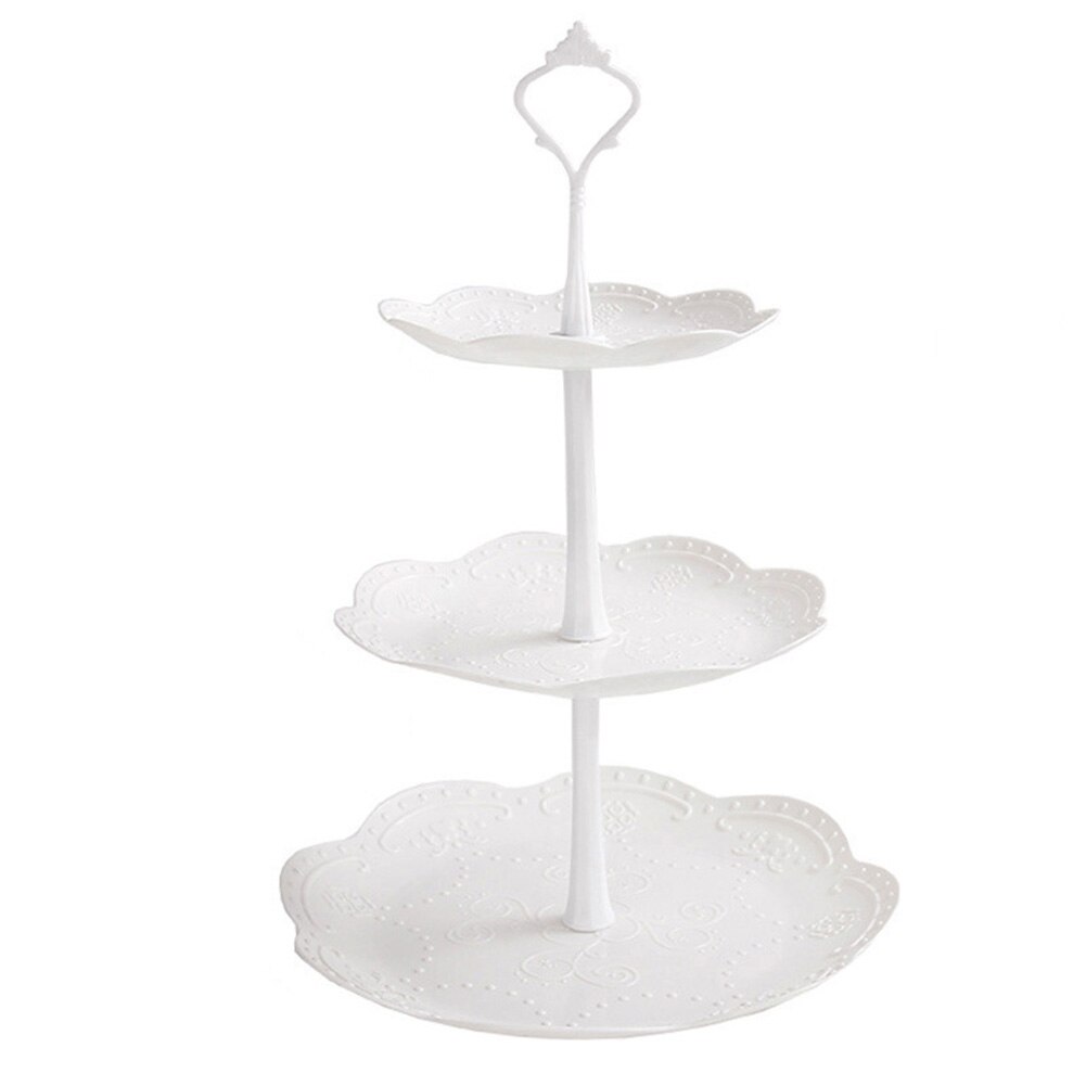 2/3 Tiers Fruit Cake Plate Holder Stand Home Festival Party Dessert Storage Rack Round/square/flower Dessert Plates Storage Rack