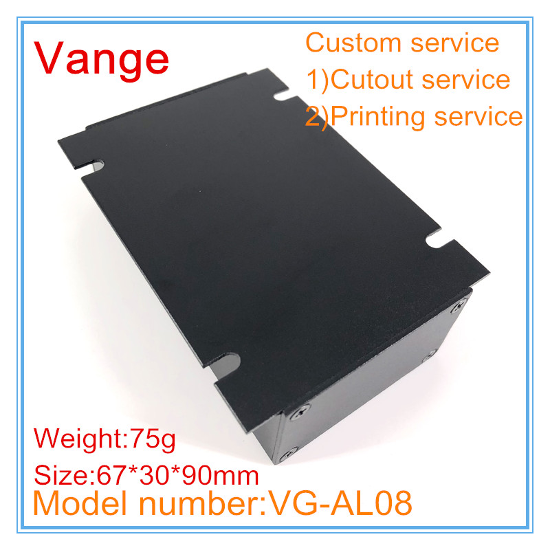 2pcs/lot Sand blasting surface extrusion aluminum housing 6063-T5 injected aluminum enclosure diy box 67*30*90mm for equipment