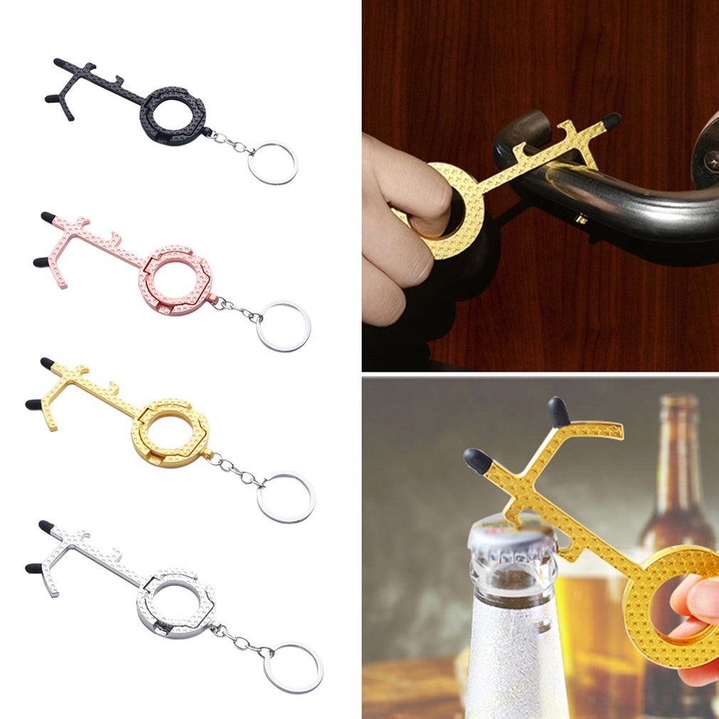 No-Touch Deuropener Lift Knop Contactloze Veiligheid Deur Opener Draagbare Key Bier Trigger Opening Deur
