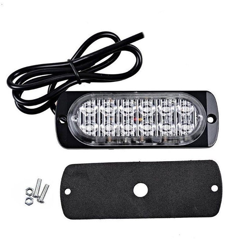 1set DC 12-24V 36W Yellow 12LED Car Parts Truck Warn Safety Urgent Always Bright Light Lamp 1*LED Light