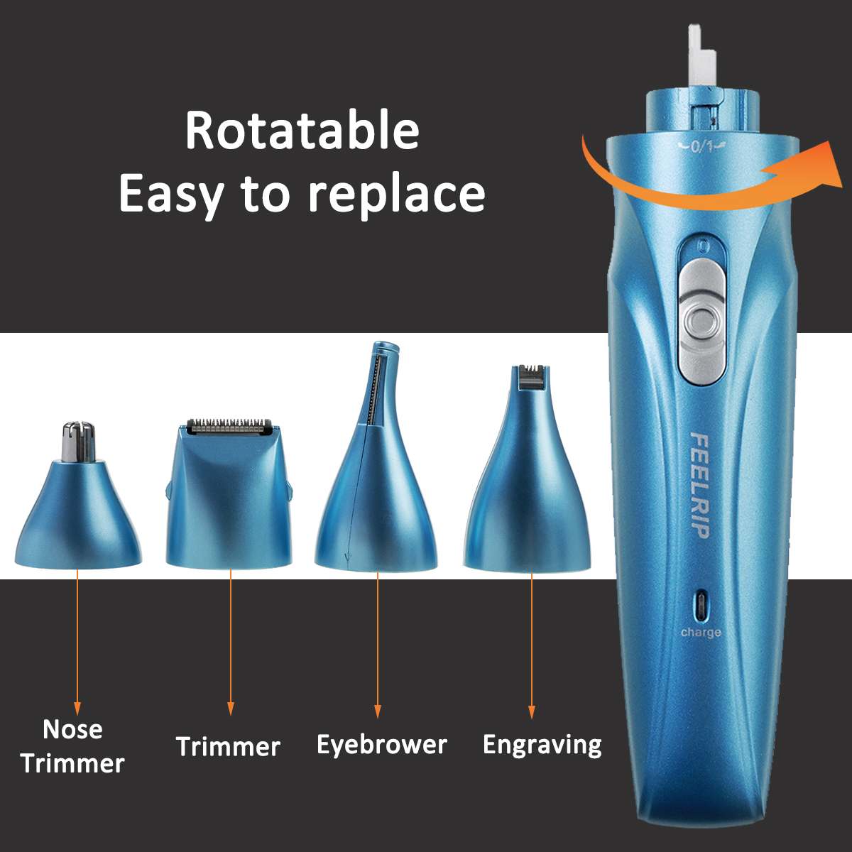 4-In-1 Oplaadbare Tondeuse Elektrische Tondeuse Neus Haar Snijmachine Met Draaibare Kop Man Vrouw razor Remover Kit
