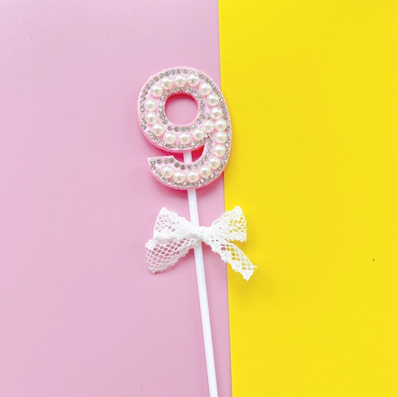 1Pc Glitter Alloy Rhinestone Number Cake Toppers Baby Shower Birthday Decoration Wedding Gold Silver Digital Cakes Dessert Decor: Orange