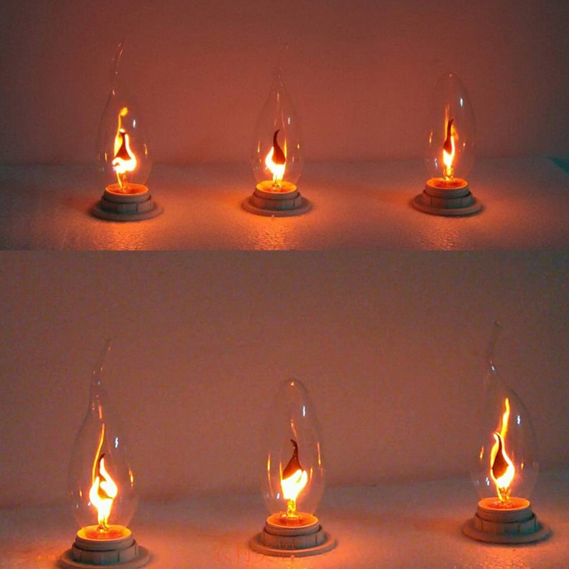 Ampoule lumineuse led e14e27, barre de bouche à vis KTV décoration créative, ampoule imitation flamme E12 2 pièces