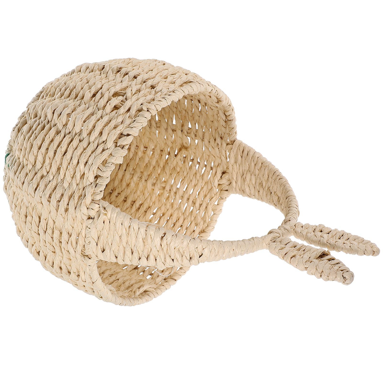 Panier rond tissé à la main, panier oreilles de lapin, bacs de rangement tissés, paniers en Imitation rotin, panier de rangement décoratif, corde en papier