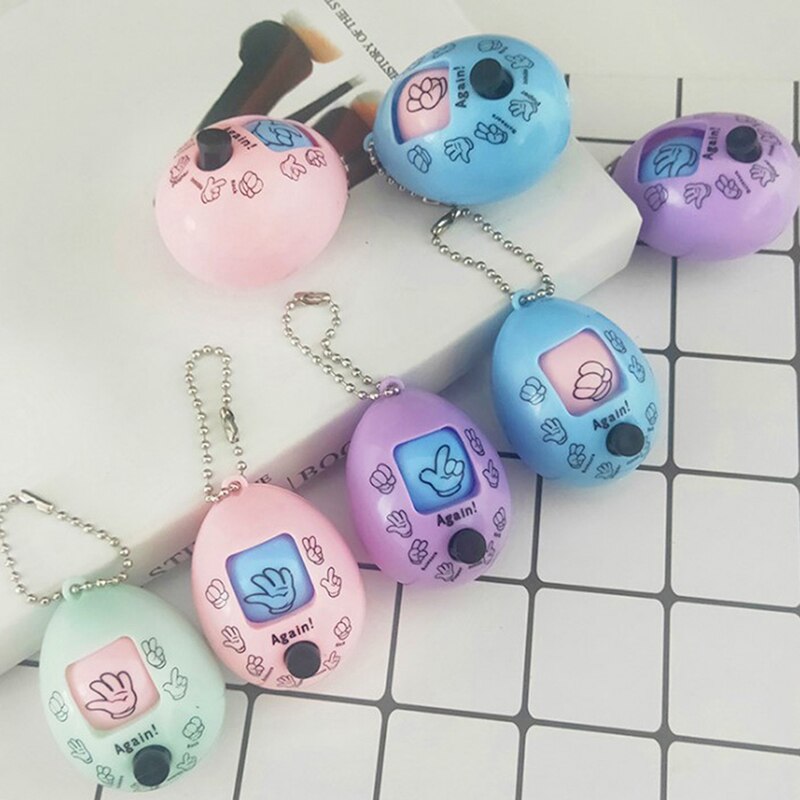 Family Keychain Rock Paper Scissors Round Egg Guessing Toy