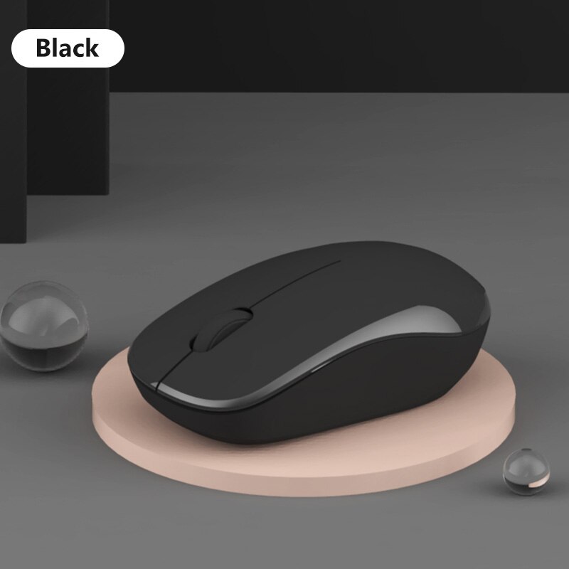 Ultra-Slim Mini Draadloze Muis 2.4G Leuke Stille Gaming Muis Voor Macbook Air Pro Lenovo Ergonomische Geruisloze Computer muizen Vrouwen: Black