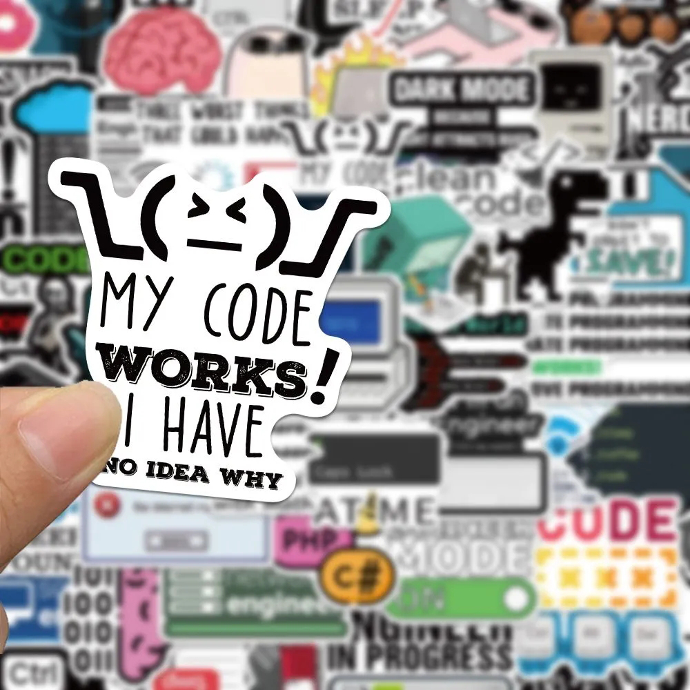 10/30/50 Uds pegatinas de programación divertidas Java nube idioma Internet calcomanías monopatín DIY equipaje teléfono paquetes de pegatinas impermeables
