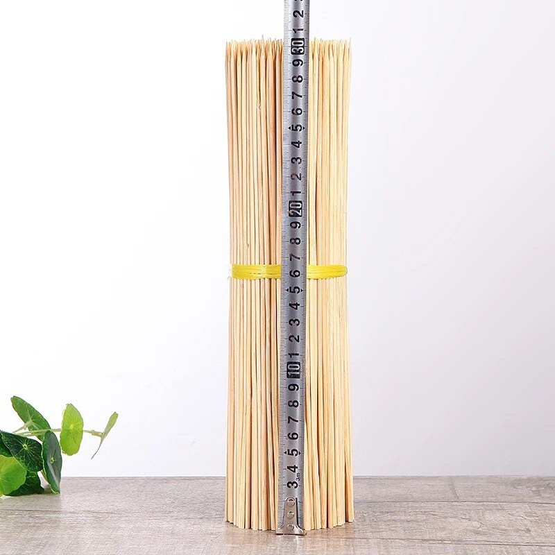 100 stk bambus grillspyd engangs tre bbq pinner grillmatter gaffel matte pinne utendørs camping fest rekvisita