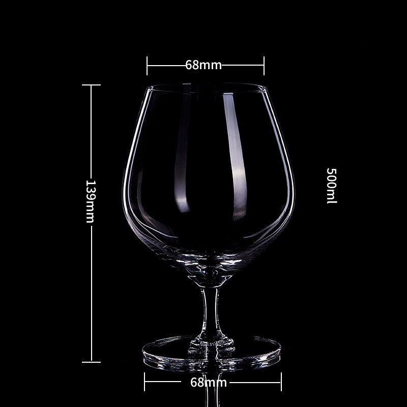 2/4 Pcs Brandy Glasses Clear Drinking Cups Crystal Small Lead-Free Wine Glass for Beer Liquor Wine Brandy Whiskey Bar Home Party: 500ml / 2pcs
