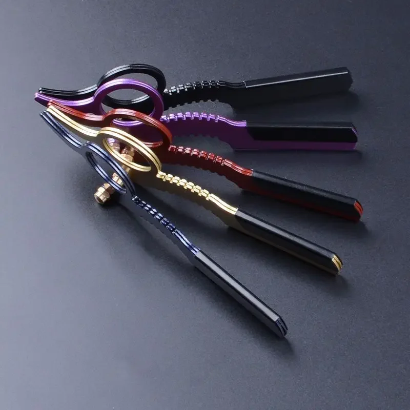 Professional Single Ring Barber Single Edge Shave Razor Vintage Classic Edge Razor with Easy Blades Replacement for Barber Salon