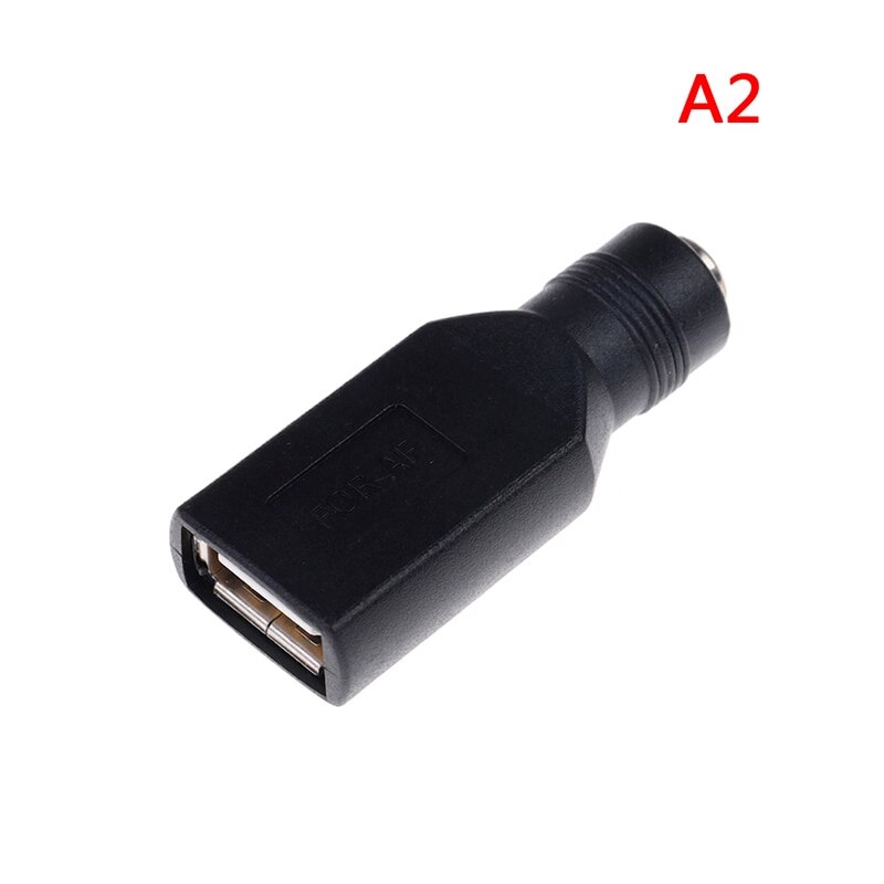 Female Jack To USB 2.0 Male Plug/ Female Jack 5V DC Power Plugs Connector Adapter Laptop 5.5*2.1mm Black Color