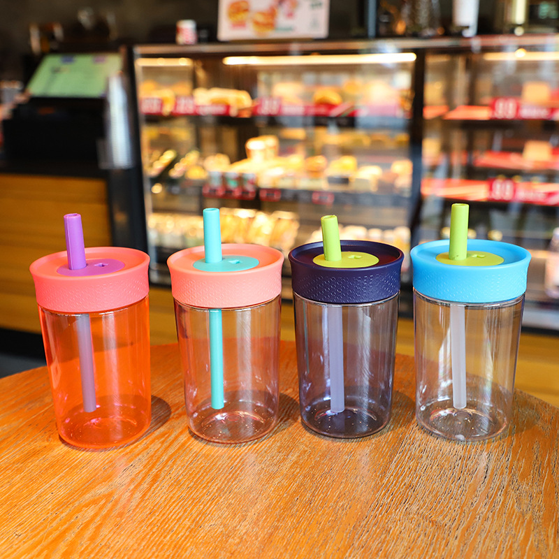 12oz klare isolerede kaffekrus med sugerør - lækagesikker bilkrus, juice, vand og iskaffekopper, krus, drikkeglas, bpa-fri