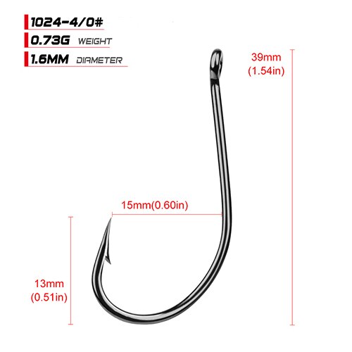 50pcs/lot Fish hook Fishing Hook High Carbon Steel 1/0#-7/0# Freshwater Fishing Bait Hook Carp Bass Pesca Tackle: size4-0