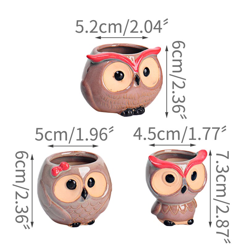 Strongwell Miniatuur Uil Bloempot Wastafel Bloempotten Fairy Tuin Potten Ornament Home Office Decor Succulent Groene Planten