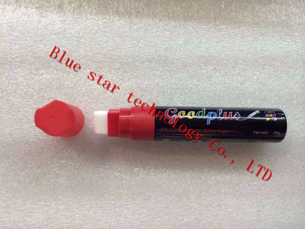 Flashcolor markør for glass whiteboard fluorescerende plate tavle plast tre papir maling markør kontor skolerekvisita: Rød