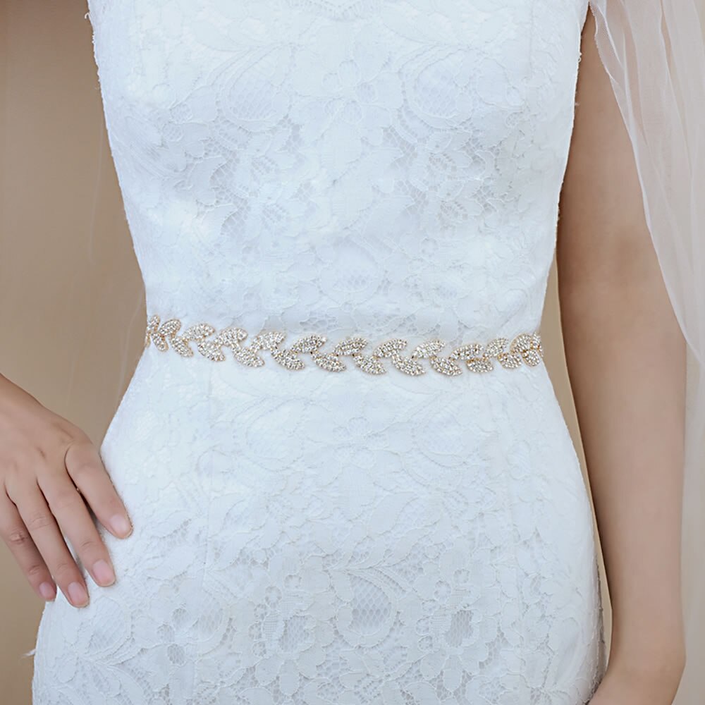 Birdal Sash Wedding Belt for bride Bridal sash Gold belt dress Accessories Bride Waistband Wedding Sashes Bridal Belts