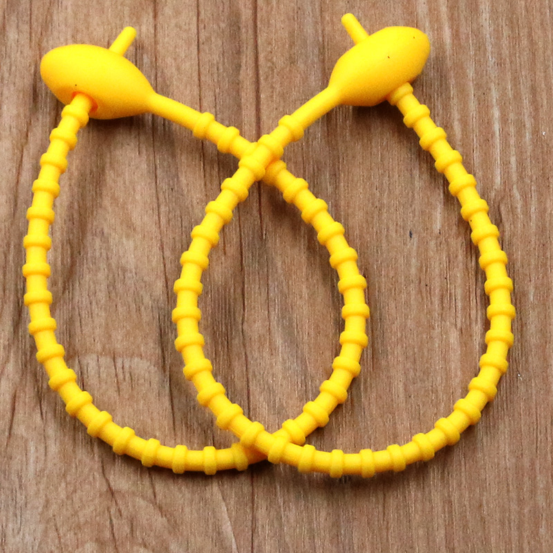 10 Teile/los 13 Farbe Silikon Wiederverwendbare Tasche Krawatten Twist Draht Befestigen Kabel Postleitzahl Krawatte Headset Daten Linie Universal- Magie: Silber