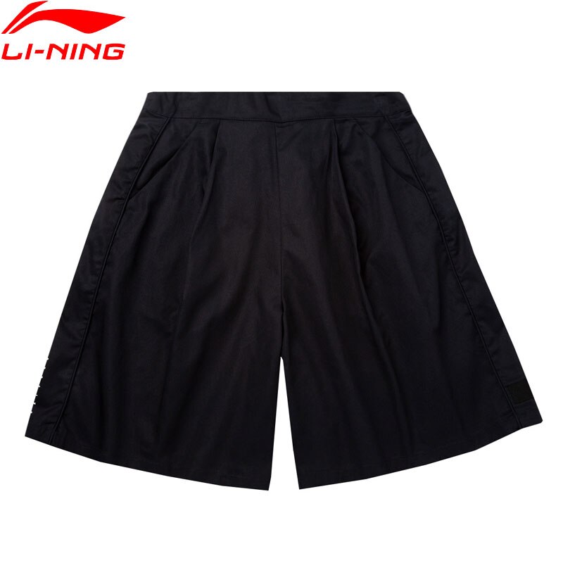 Li-ning kvinder bad five basketball walkhorts 100%  bomulds løse snøre lommer li ning foring sports shorts aksq 052