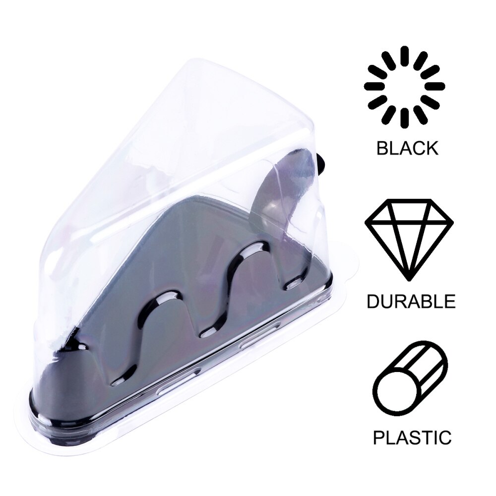 20pcs Small Triangle Cheesecake Box Slice Cake Container Triangle Pie Holder: Black