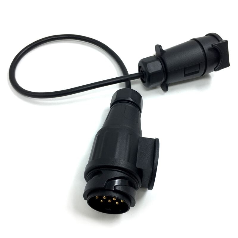 7 Pin To 13 Pin Trailer Adapter Lead Converter With Cable Wiring Connector 12V Plug Socket L9CE